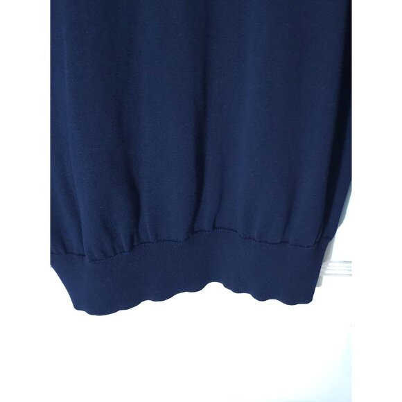 J.Crew Slim Fit Cotton Half-Zip Sweater Dark Blue Ribbed Collar - Picture 11 of 14